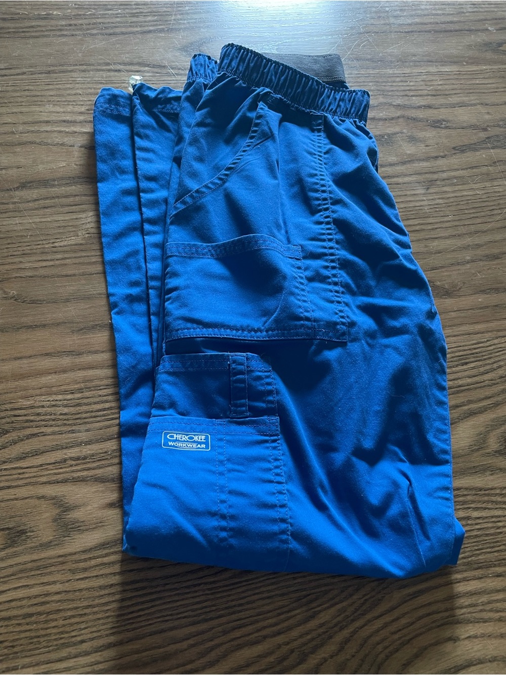 Cherokee Workwear Royal Blue Cargo Scrub Pants Small